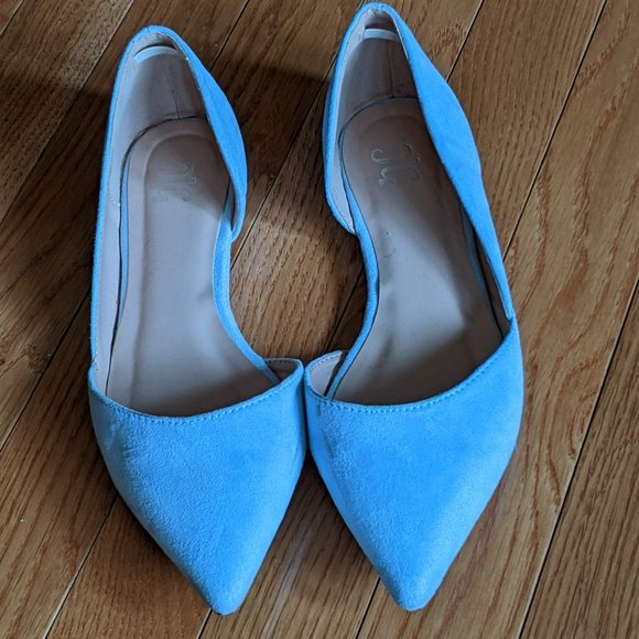 GC Women's Blue Suede Flats Size 7.5 - Picture 1 of 3